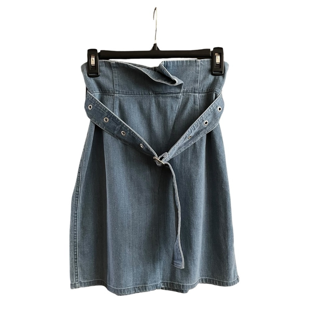 J Brand Denim Skirt Women's Size XS Tranquil Pleated Belted Blue Y2K Bratz Retro